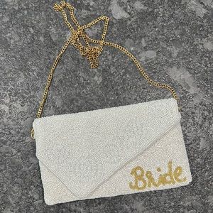 NWT beaded bride clutch